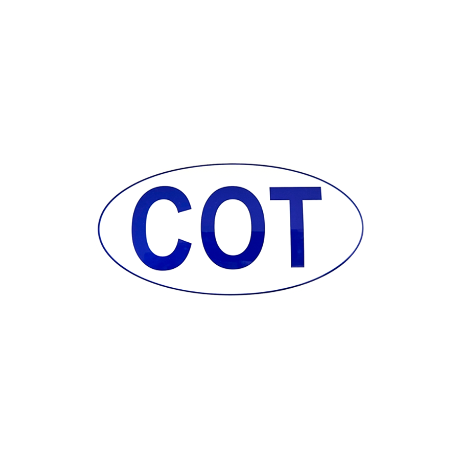 Oval "COT" sticker