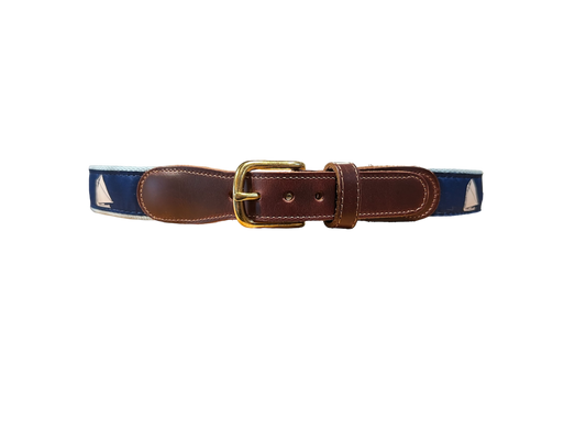 Belt- Leather tab with Skiff